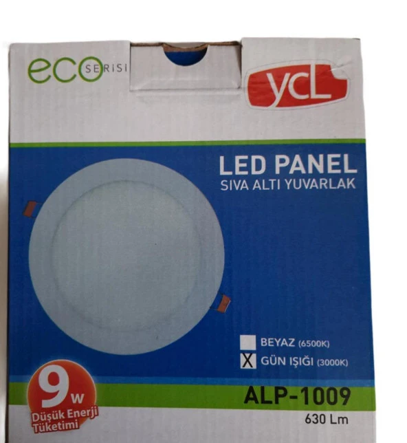 Yücel 9W Led Panel Eko Yuvarlak Günışığı 3000k ürün görseli 1