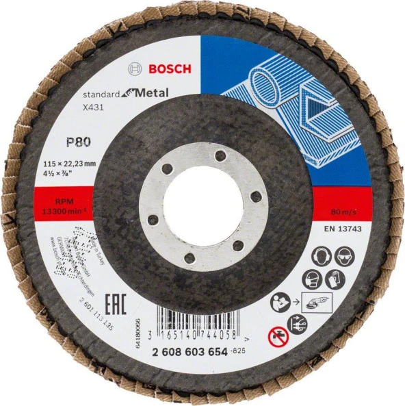 Bosch X431 Metal Flap Zımpara Diski 115mm 80 Kum ürün görseli 1