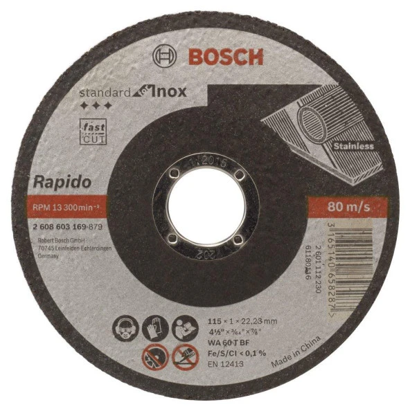 Bosch İnox Kesici Rapido 115X1mm 2608603169 ürün görseli 1