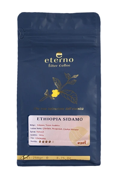 Eterno Ethiopia Sidamo Filtre Kahve Çekirdeği 250 g - Kahve Makineleri ile Uyumlu ürün görseli 1