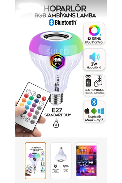 elc Music Bulb Bluetooth Hoparlör Akıllı LED Ampul Lamba ürün görseli 1