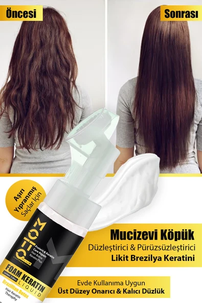 Motto Plus Professional Aşırı Yıpranmış Saçlar İçin Düzleştirici Brezilya Fönü Likit Köpük Keratini 175 ML ürün görseli 1