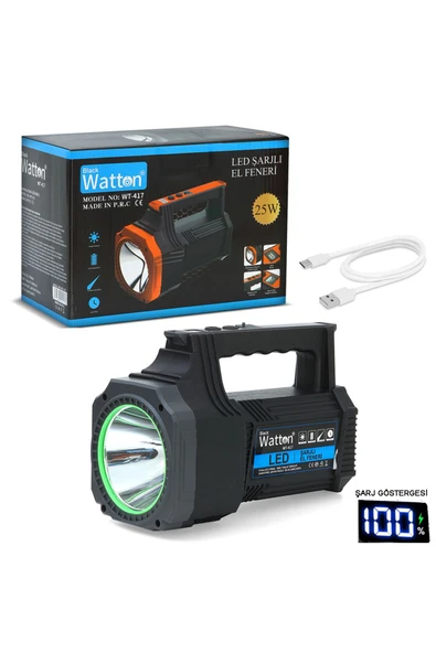 Watton   Led Şarjlı El Feneri 25W WT-417 ürün görseli 1