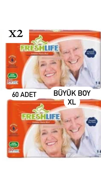 Freshlife Belbantlı Ekstra Büyük Boy XL 30'lu 2 Adet Hasta Bezi ürün görseli 1