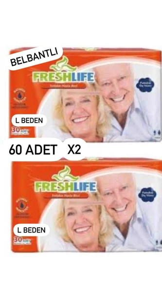 Freshlife Belbantlı Büyük Boy L 30'lu 2 Adet Hasta Bezi ürün görseli 1