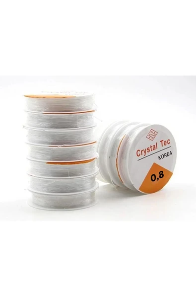 Sermet Süs Dünyası 10 Adet Lastikli 0,8 Mm Silikon Misina-dekoratif Elişi Takı Aksesuar Esnek Lastik Misine Tesbih Ipi ürün görseli 1