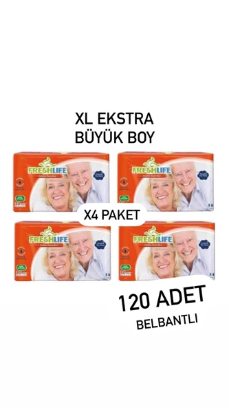 Freshlife Belbantlı Ekstra Büyük Boy XL 30'lu 4 Adet Hasta Bezi ürün görseli 1