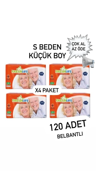 Freshlife Belbantlı Küçük Boy S 30'lu 4 Adet Hasta Bezi ürün görseli 1