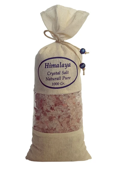 Himalaya Tuzu 1 Kg. Bez Torbada Iri Taneli Pembe Renk Himalaya Orijinal Tuz ürün görseli 1