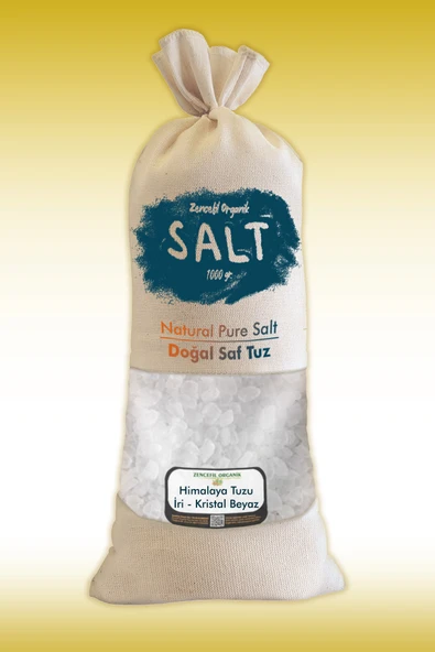 Himalaya Tuzu 1 Kg. Bez Torbada Iri Taneli Beyaz Renk Himalaya Orijinal Tuz Granül ürün görseli 1
