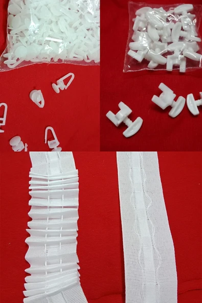 REMSATİC Perde Seti - Perde Ekstraforu 10metre(4cm)+perde Kilitli Düğme(100adet)+perde Vidası(stop)(10adet) ürün görseli 1