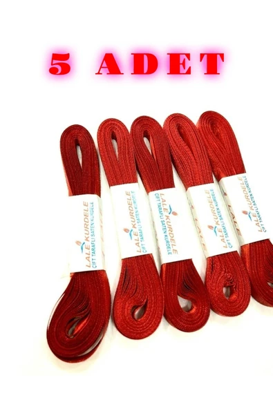 Sermet Süs Dünyası Kırmızı Saten Kurdale Kurdela Kurdele 1 Cm 5 Top 50 Mt. ürün görseli 1