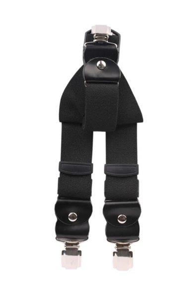 Sermet Süs Dünyası %100 Deri Siyah Unisex Pantolon Askısı Erkek Siyah Pantolon Askısı ürün görseli 1