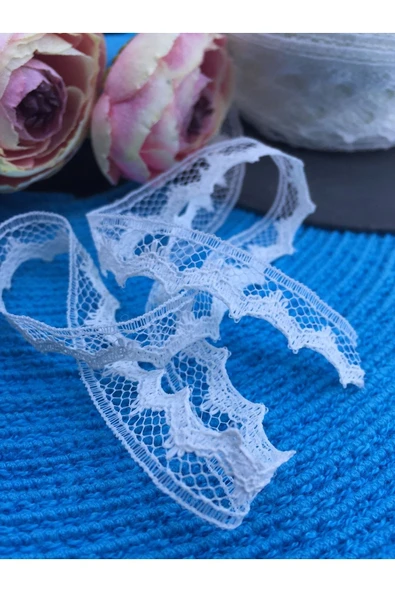 Sermet Süs Dünyası 10 Metre Güpür Dantel Kurdele Beyaz Alman Danteli ( En : 1 Cm) ürün görseli 1