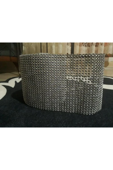 Aker Hediyelik Gümüş Rengi Dekoratif Taşlı 24 Sıra Taş Gri 1m Sıralı Gofret Kristal Taş Plastik Şerit ürün görseli 1