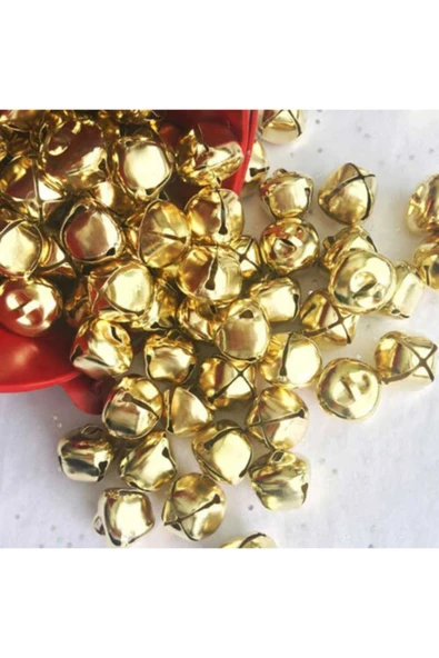 Sermet Süs Dünyası 50 Adet Gold Sarısı Minik Zil-tef Zili-zilli Çubuk için Zil Küçük Zil Çan Minik Çan ürün görseli 1