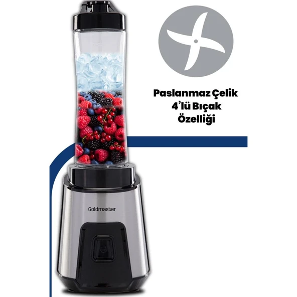 GOLDMASTER MİXUP GM-7259 KİŞİSEL BLENDER INOX - Resim 5