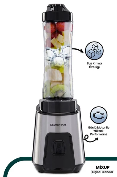 GOLDMASTER MİXUP GM-7259 KİŞİSEL BLENDER INOX - Resim 6