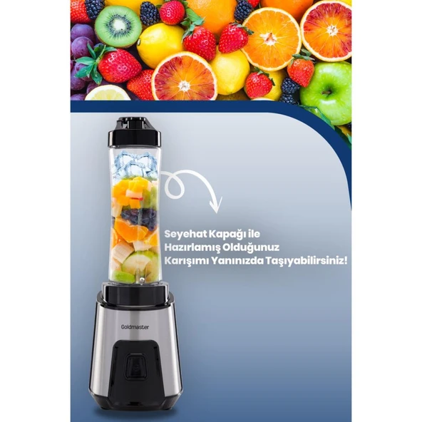 GOLDMASTER MİXUP GM-7259 KİŞİSEL BLENDER INOX - Resim 3