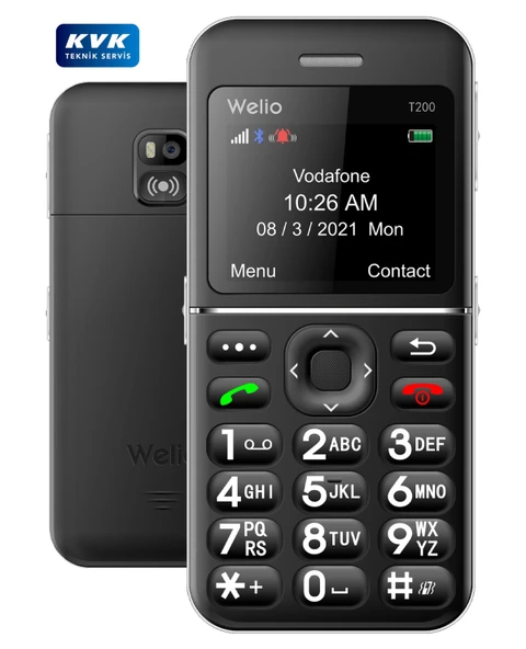 Welio WKEY T200 Tuşlu Cep Telefonu Kameralı Asker Telefonu Yaşlı Cep Telefonu (KVK GARANTİLİ) ürün görseli 1