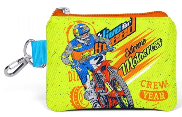 Coral High Sarı Motorsiklet Desenli Bozuk Para Çantası - Erkek Çocuk ürün görseli 1