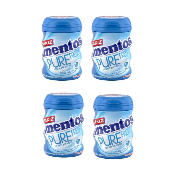 Mentos Pure Fresh Nane Aromalı Şekersiz Draje Sakız 60 g x 4 Adet ürün görseli 1