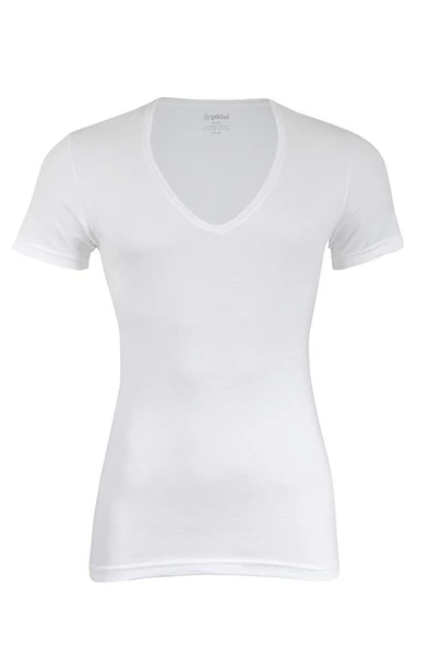 3 Adet Yıldız Erkek Likralı Derin V Yaka T-Shirt Fanila Beyaz 355 ürün görseli 1