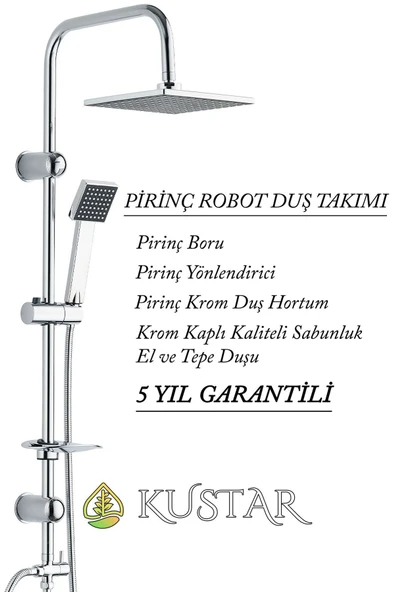 KUSTAR Tahran Krom Banyo Robot Duş Seti Yağmurlama Tepeleme Duş Sistemleri 5 Yıl Garanti  Pirinç ürün görseli 1