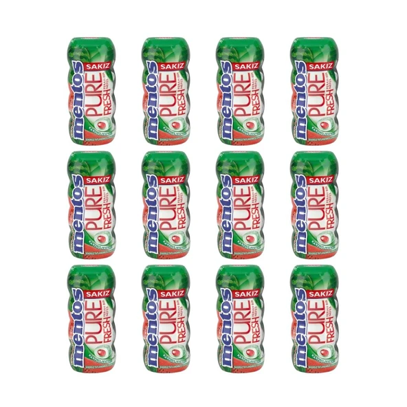 Mentos Pure Fresh Karpuz Aromalı Şekersiz Tatlandırıcılı Draje Sakız 30 g x 12 Adet ürün görseli 1