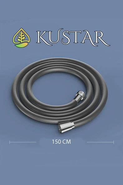 KUSTAR Nano Silikon Patlamaz Yırtılmaz Ezilmez Duş Hortumu 150 cm Gri Banyo Duş Hortumu ürün görseli 1