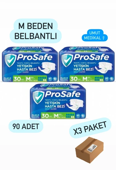 Prosafe Belbantlı Orta Boy M 30'lu 3 Adet Hasta Bezi ürün görseli 1