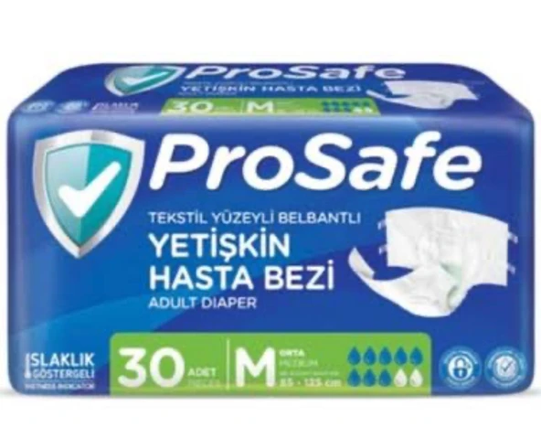 Prosafe Belbantlı Orta Boy M 30'lu Hasta Bezi ürün görseli 1