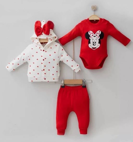 Mickey Desenli Hırkalı 3'lü Kız Takım ürün görseli 1