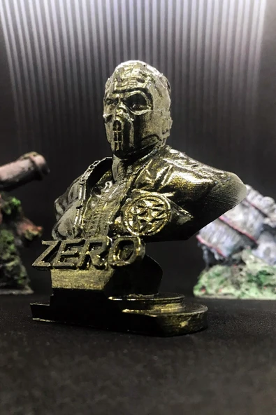 TatuCraft Mortal Kombat Sub-Zero Büst 10cm - Gold Efekt - Resim 2