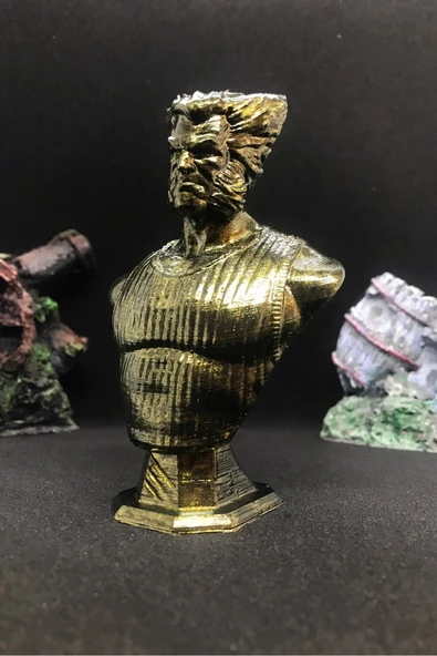 TatuCraft Marvel X-Men Wolverine Büst - Gold Efekt - Resim 2
