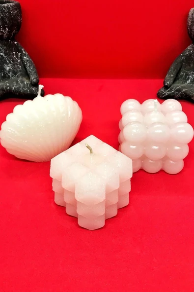 TatuCraft Bubble, Kübik, İstiridye Mum Seti 3'lü ürün görseli 1