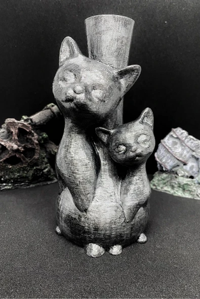 TatuCraft Sevimli Kediler Vazo - Eskitme ürün görseli 1
