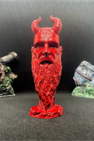 TatuCraft God Of War Mimir Büst - Kırmızı ürün görseli 1