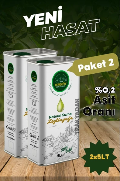 Yeni Tepeköy Naturel Sızma Soğuk Sıkım Zeytinyağı  2x5 Lt ürün görseli 1