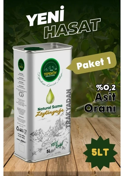 YENİ TEPEKÖY - Naturel Sızma Soğuk Sıkım Zeytinyağı 5 Lt ürün görseli 1