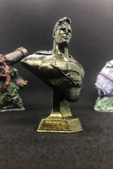 TatuCraft Superman Büst 10cm - Gold Efekt - Resim 2