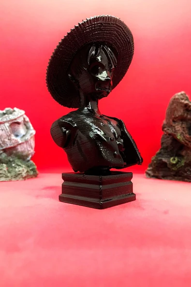 TatuCraft One Piece Monkey D. Luffy Büst 10cm - Siyah - Resim 2
