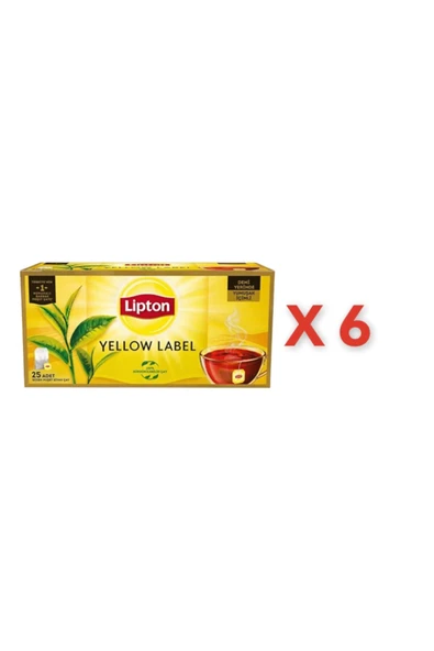 Lipton Yellow Label Bardak Poşet Çay 25'li X 6 Adet ürün görseli 1