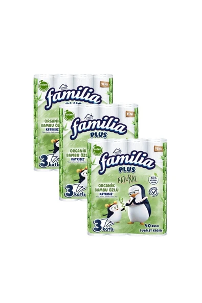 Familia Plus Natural Tuvalet Kağıdı 40'lı 3 Paket ürün görseli 1