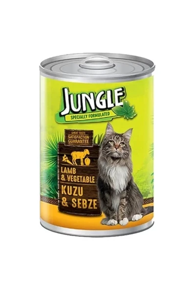 Jungle Kuzu Etli Ve Sebzeli Yetişkin Konserve Kedi Maması 415 gr ürün görseli 1