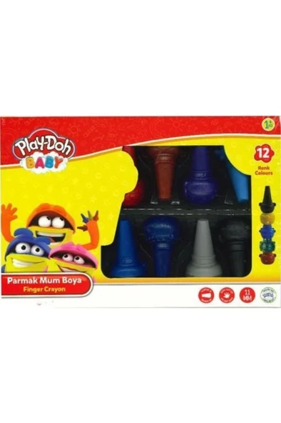 Play Doh 12 Renk Parmak Mum Boya Cr-017 ürün görseli 1
