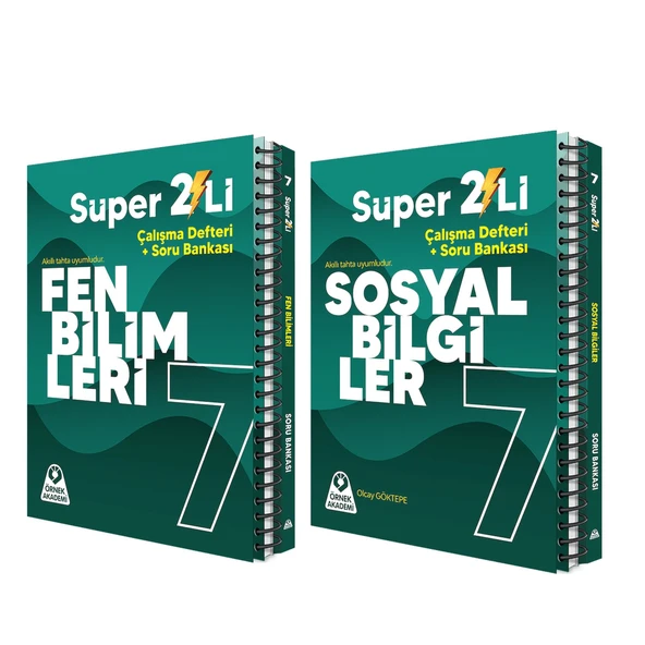 Örnek Akademi 7.Sınıf Süper İkili Fen Bilimleri ve Sosyal Bilgiler Seti 2 Kitap ürün görseli 1