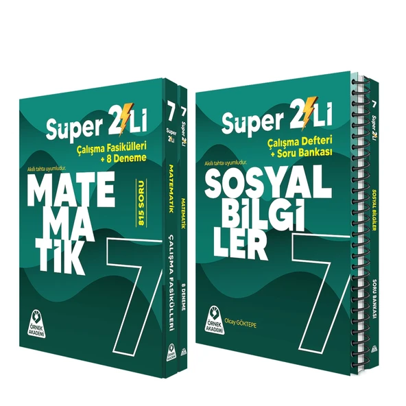 Örnek Akademi 7.Sınıf Süper İkili Matematik ve Sosyal Bilgiler Seti 2 Kitap ürün görseli 1