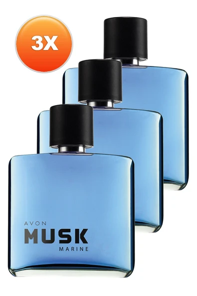 AVON Musk Marine Erkek Parfüm Edt 75 Ml. Üçlü Set ürün görseli 1