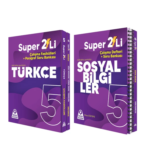 Örnek Akademi 5.Sınıf Süper İkili Türkçe ve Sosyal Bilgiler Seti 2 Kitap ürün görseli 1